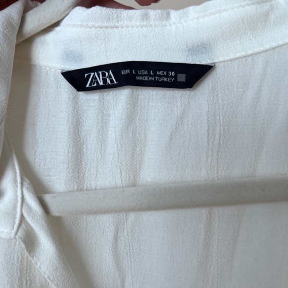 Beautiful zara white blouse with collar. Size L - Picture 11 of 12